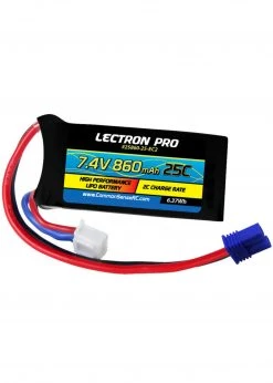 Common Sense RC 2S860-25-EC2 - 7.4V 860mAh 25C LiPo with EC2 - Losi Mini-T 2.0