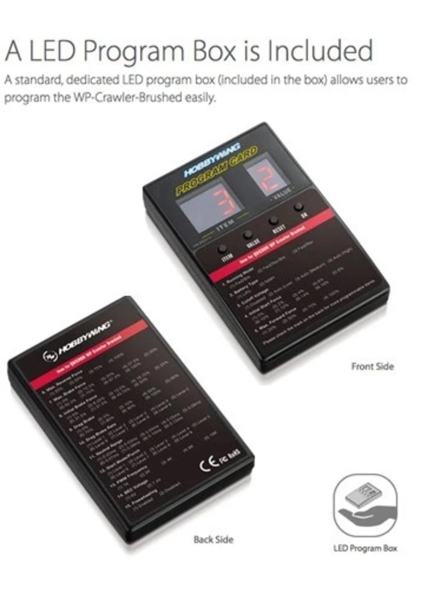 HobbyWing QUICRUN WP 1080 Brushed ESC (2-3S) for Rock Crawler - Image 2