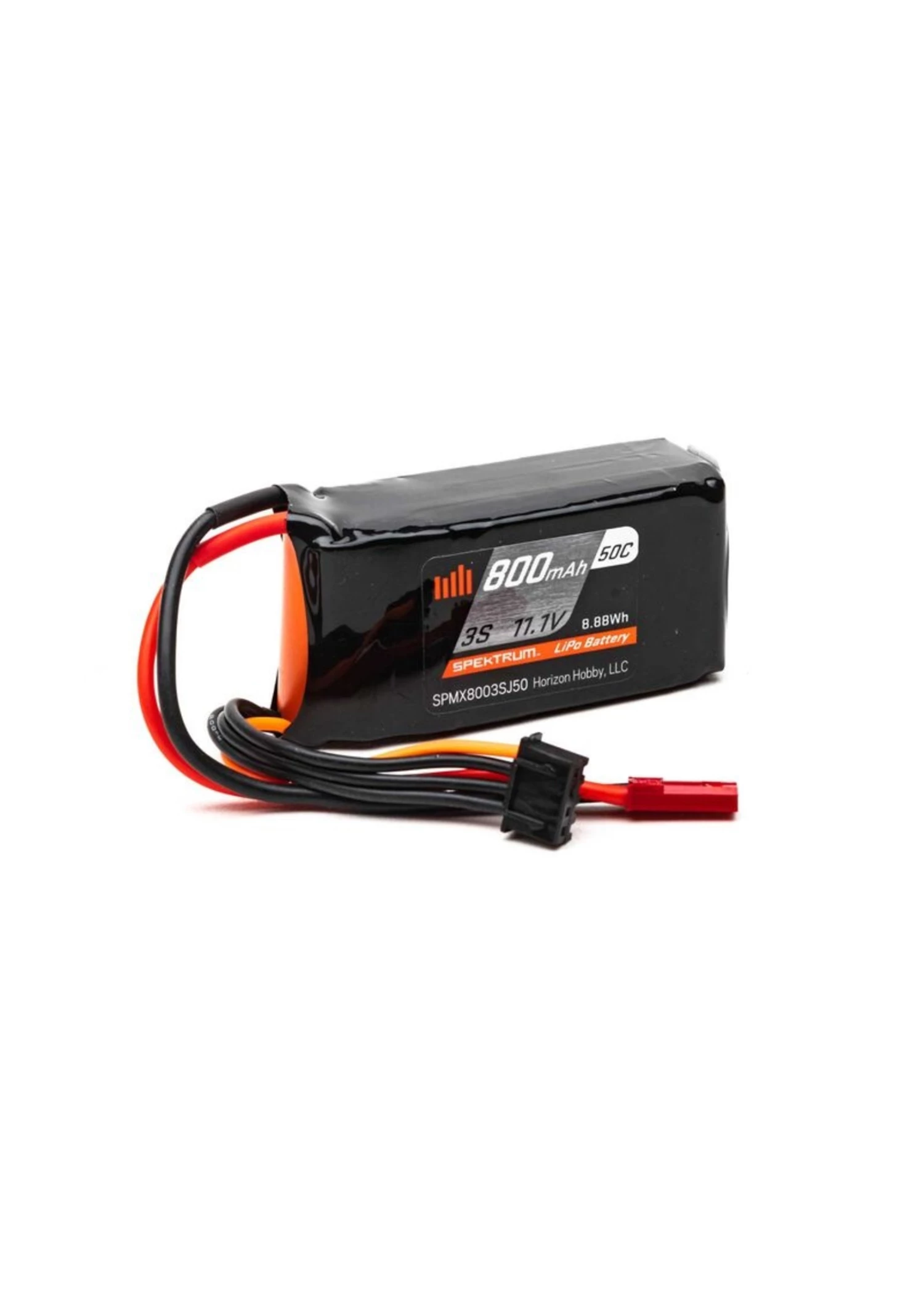 Spektrum SPMX8003SJ50 - 11.1V 800mAh 3S 50C LiPo Battery: JST